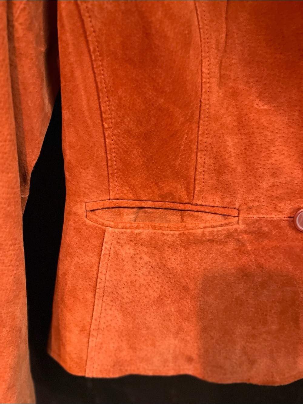 Relativity Burnt Orange Genuine Suede Leather Blazer Jacket Size Large - Picture 4 of 10